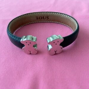 Genuine Tous Leather and Silver Bracelet
